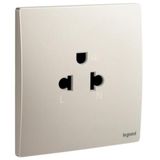 Mallia Senses - 1 gang EURO/US socket outlet - 16A - 2 Poles with earth - Champagne