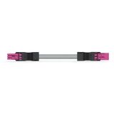 pre-assembled interconnecting cable Socket/plug 3-pole pink