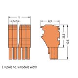 1-conductor female connector Push-in CAGE CLAMP® 4 mm² orange