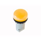 Indicator light, RMQ-Titan, Flush, without light elements, For filament bulbs, neon bulbs and LEDs up to 2.4 W, with BA 9s lamp socket, yellow