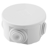 JUNCTION BOX WITH PLAIN PRESS-ON LID - IP44 - INTERNAL DIMENSIONS Ø 65X35 - WALLS WITH CABLE GLANDS - GREY RAL 7035