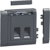 Mounting set 2-gang for RJ45 modular Jack Type 10 frontmounting graphi