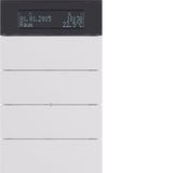 B.IQ push-button 4gang thermostat, display, KNX - B.IQ, p. white, matt