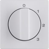 Centre plate rotary knob 3-step switch neutral position, Q.1/Q.3 pol w