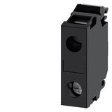 Support terminal, black, screw terminal, for front plate mounting