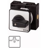 Universal control switches, T3, 32 A, center mounting, 2 contact unit(s), Contacts: 4, 45 °, momentary, With spring-return from both directions to OFF