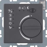 Thermostat with push-button interface, Q.1/Q.3, anthracite velvety