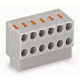 2-conductor female connector push-button PUSH WIRE® gray