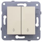 Karre-Meridian Beige (Quick Connection) Two Gang Switch-Two Way Switch