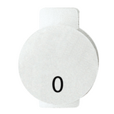 LENS WITH ILLUMINATED SYMBOL FOR COMMAND DEVICES - ZERO - SYMBOL 0 - SYSTEM WHITE