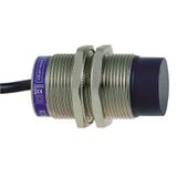 Inductive proximity sensors XS, inductive sensor XS6 M30, L66mm, brass, Sn22mm, 12...48 VDC, cable 2 m