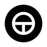Button plate, flat black, inching symbol