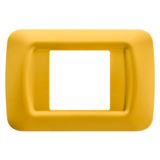 TOP SYSTEM PLATE - IN TECHNOPOLYMER GLOSS FINISHING - 2 GANG - CORN YELLOW - SYSTEM