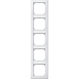 M-SMART frame, 5-fold with label holder, vertical installation, polar white