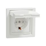Single socket outlet with IP44