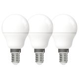 LED SMD Bulb - Globe G45 E14 4.9W 470lm 2700K Opal 150°  - 3-pack