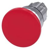 Mushroom pushbutton, 22 mm, round, metal, shiny, red, 40 mm, 3SU1050-1BD20-0AA0-Z Y12