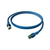 DualBoot PushPull Patch Cord, Cat.6a, Shielded, Blue, 7.5m