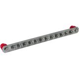 Equipotential bonding bar without cover StSt with M10 screws for 12 co