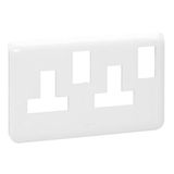 Dedicated plate for trunking Arteor - for 2-gang 13 A switched socket - white