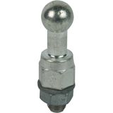 Fixed ball point D 25mm straight with thr. pin, nut, flat washer M16x4