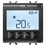 CONNECTED THERMOSTAT WITH HUMIDITY MEASURE - ZIGBEE - 100-240 V ac 50/60 Hz - NA  5A (AC1) 240  V ac - 2 MODULES - SATIN BLACK - CHORUSMART