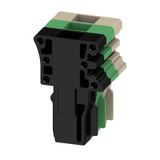 Plug (terminal), Tension-clamp connection, 2.5 mm², black, green, dark