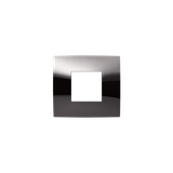 frame, 2 modules, Glossy METAL BLACK 1gang Black - Chiara