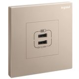 Galion - 1 gang double USB 2,4A type-A USB chargers - Rose Gold