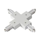 X-connector for 1-circuit HV-track, surface-mounted, white