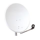 SAT Antenna  80/75cm, Steel, 39dB, foldable feed-arm, white