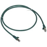 Patch cord RJ45 category 6 F/UTP screened LSZH green 1 meter