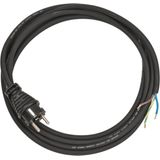 Connecting cable 3-pin IP44 3m black H05RR-F 3G1,5