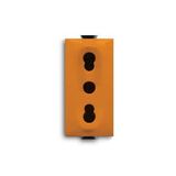 2P+E socket outlet, 10/16A - 250V~, P17/P11 type, ORANGE Italian type Bipasso Orange - Chiara