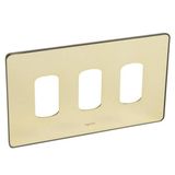 Synergy™ - Front plate - 3 Grid module - 2 gang - Sleek - design glossy gold