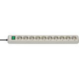 Eco-Line extension socket with switch 10-way light grey 3m H05VV-F 3G1,5
