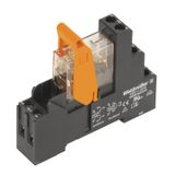 Relay module, 24 V AC, red LED, 2 CO contact (AgNi) , 250 V AC, 8 A, S