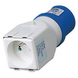 SYSTEM ADAPTOR - FROM INDUSTRIAL TO DOMESTIC IP44 - SOCKET-OUTLET 2P+E 16A 230V ac 50/60HZ - 1 PLUG 2P+E 16A FRENCH STD