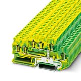 Protective conductor double-level terminal block