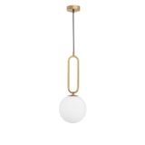 Brass Metal   Opal Glass  LED E27 1x12 Watt 230 Volt  IP20 Bulb Excluded  D: 20 H1: 51 H2: 120 cm Adjustable height