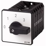 Step switches, T5B, 63 A, flush mounting, 5 contact unit(s), Contacts: 9, 45 °, maintained, Without 0 (Off) position, 1-3, Design number 15150