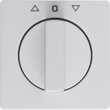 Centre plate rotary knob rotary switch blinds, Berker Q.1/Q.3, pol whi