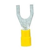 Fork crimp cable shoe, insulated, yellow, 4-6mmý, M8