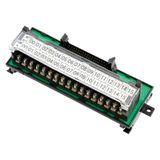 DIN-rail mounting terminal block, MIL40 socket, M3 screws, 32x OUT + p