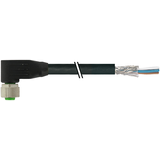 M12 fem. 90° A-cod. with cable RADOX EM 104 4x0.5 shielded bk 20m