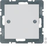 Blind plug centre plate, screw-on, S.1/B.3/B.7, p. white, matt, plasti