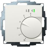 UP room controller, RAL9010 matt 55x55, 5-30C, AC 230V, triac output, switchable 5 actuators each 3W, change-over input, TA 3.5K, LED displays