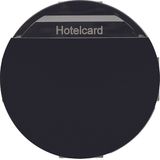 Relay switch centre plate for hotel card, 1930/R.classic, black glossy