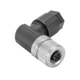 Round plug (field customisable), Socket, angled, PUSH IN, M12, 0.14 mm
