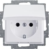 20 EUK-92-507 Cover Plates (partly incl. Insert) Protective Contact (SCHUKO) with Hinged Lid white - Basic55
